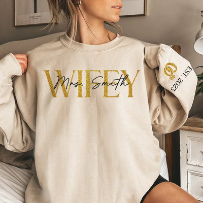 Custom Unisex Sweatshirt, Hoodie With Design On Sleeve - Personalized Gifts For Husband And Wife, Him And Her - You Complete Me