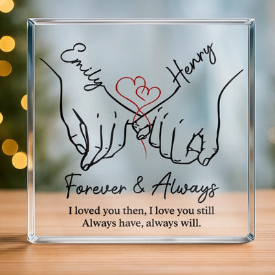 Custom Square Shaped Acrylic Plaque - Personalized Anniversary Wedding Gifts For Husband And Wife, Him And Her - Forever Feels Like Us